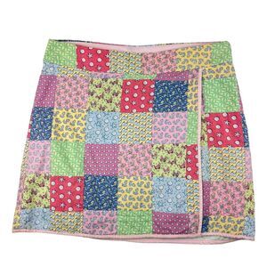 VINEYARD VINES Rare Vintage Collectible Print Patchwork Faux Wrap Skirt Size 8‎